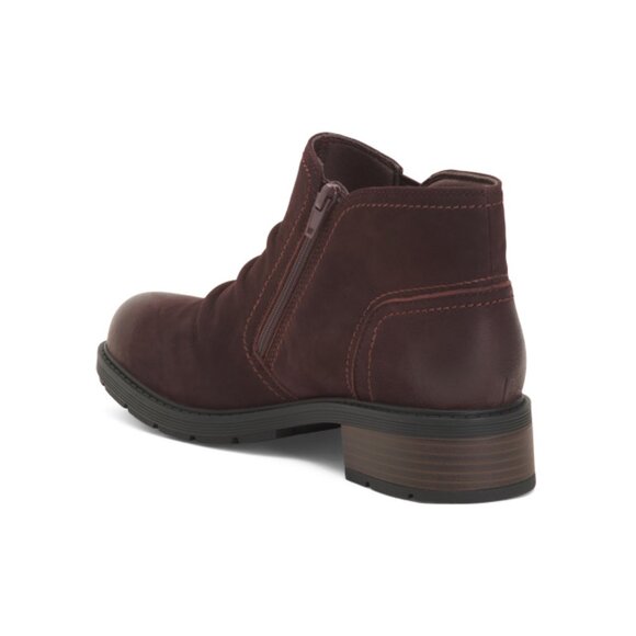 CLARKS Tan Suede Wide Hearth Faye Comfort Booties - Picture 2 of 2